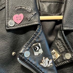 Blank NYC vegan leather motorcycle jacket